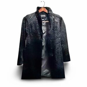 White House Black Market Faux Persian Lamb Coat. Small